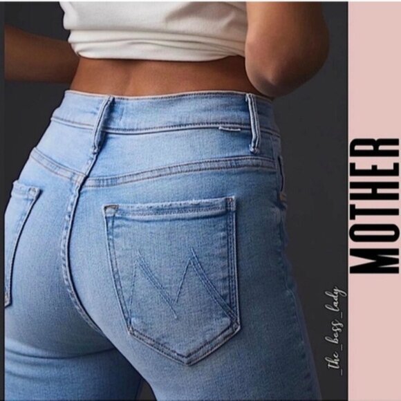 MOTHER The Hustler Fray Jeans Cutting Class Flare Wide Leg Raw Hem Ankle 25 - Picture 7 of 14